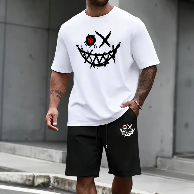 Street Fashion Mood - 2026 夏メンズセット Tシャツ & ショートパンツアーバンカジュアルファッション半袖衣装ストリートウェアホームアウトドアコンフォート T