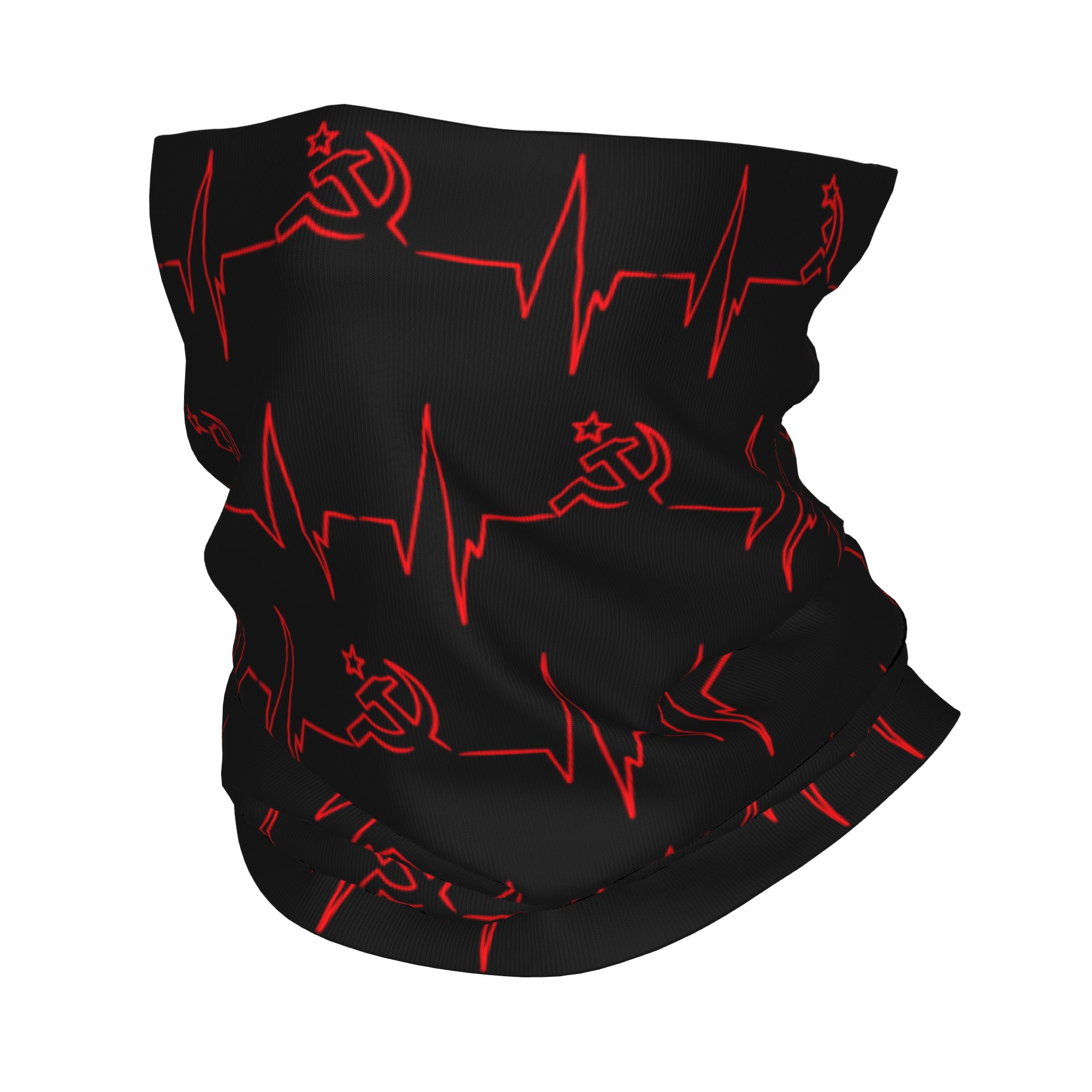Balaclava Face Mask - カスタムハートビートロシア国旗ロシアソ連バンダナネックゲイター防風フェイススカーフカバー男女兼用ソ連ヘッドバンドチューブバラクラバ