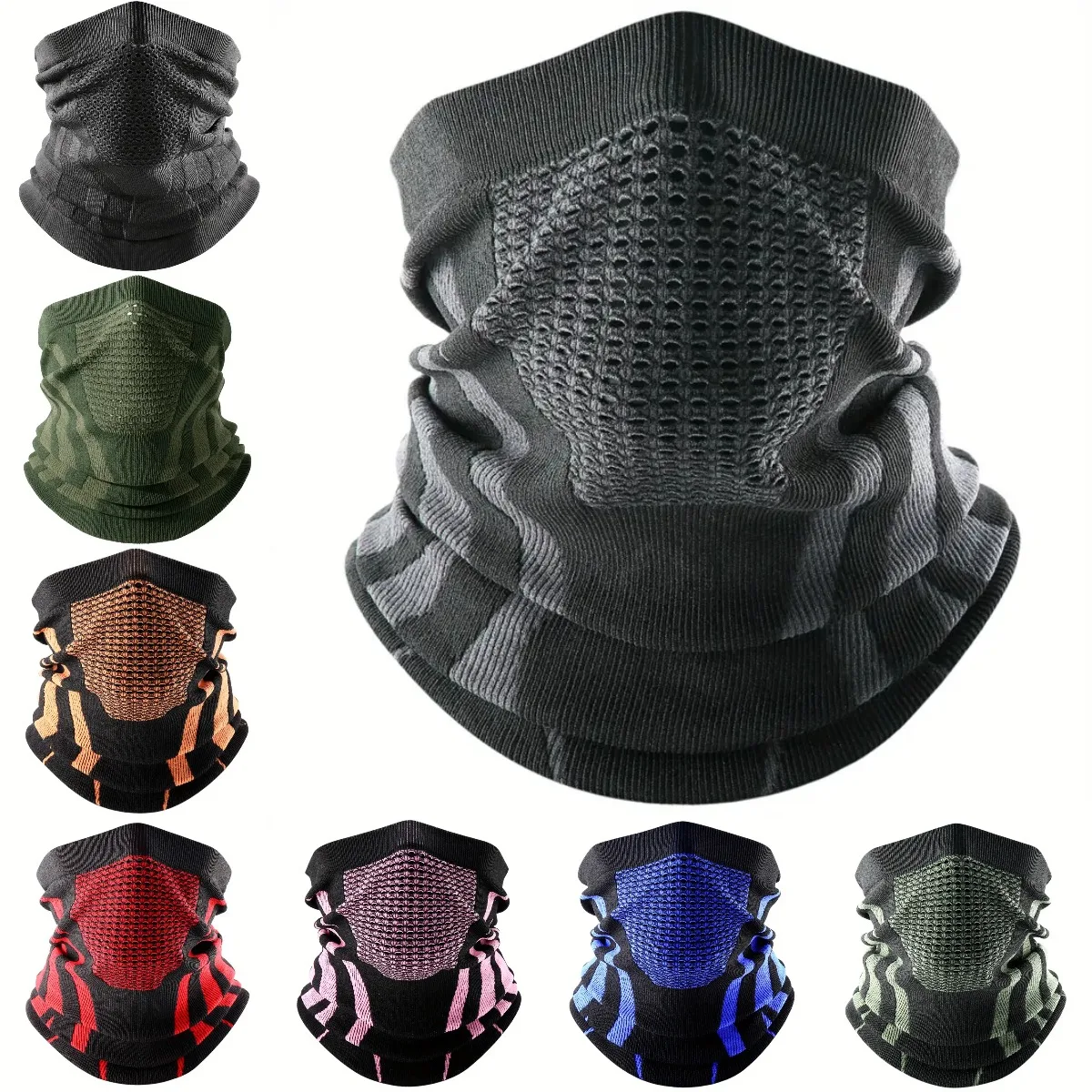 Balaclava Face Mask - 色冬通気性快適なサーマルニットスカーフフェイスカバーネックウォーマー自転車サイクリングスキーチューブスカーフハイキングマスク