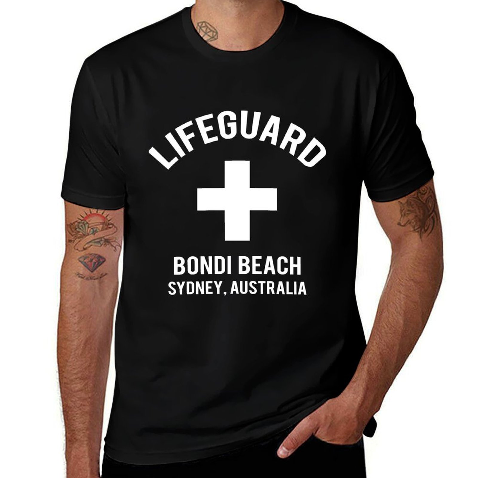 Street Fashion Australia - ライフガード ボンディビーチ シドニー、オーストラリア、沿岸警備隊、ビーチ、ベイウォッチ Tシャツ ストリートファッション カジュアル
