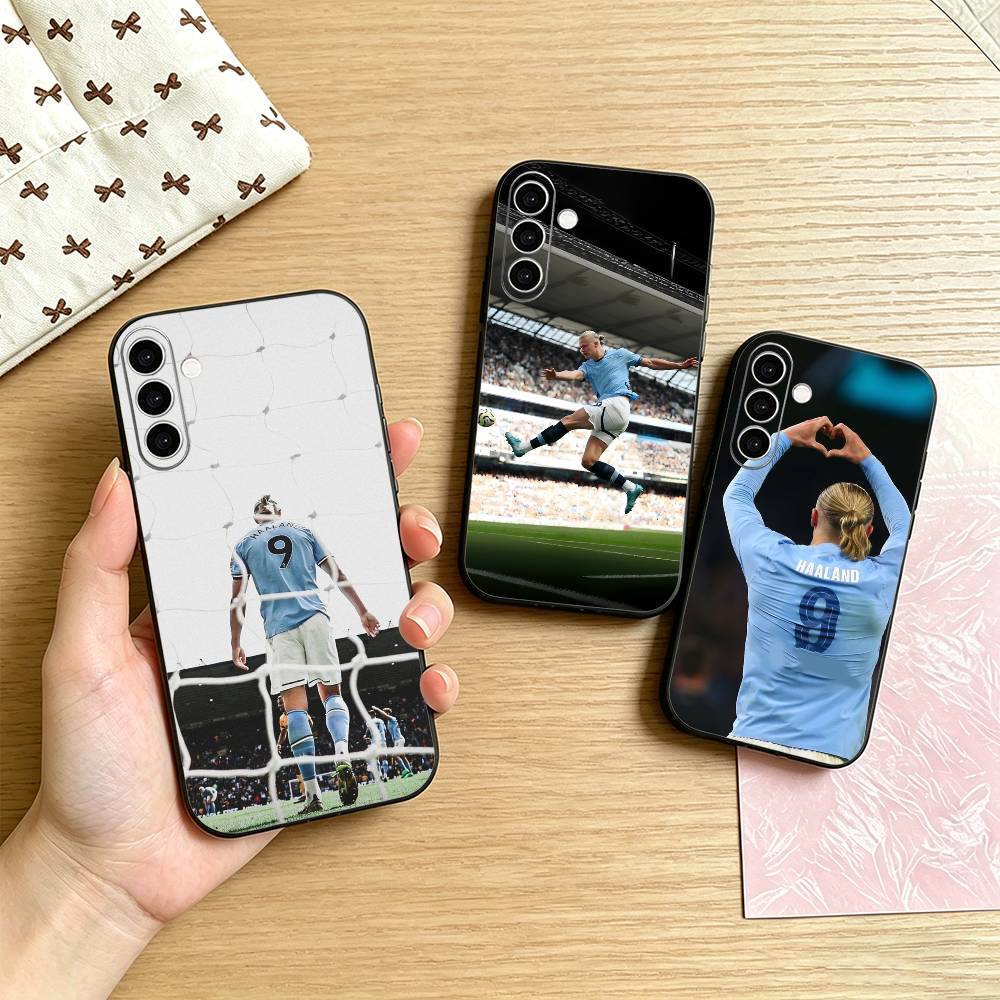 Street Fashion Official - サッカーのスター E-アーリング H-ハーランド 電話ケース サムスンギャラクシー A73、A72、A71、A70、A53、A52、A51、その他用