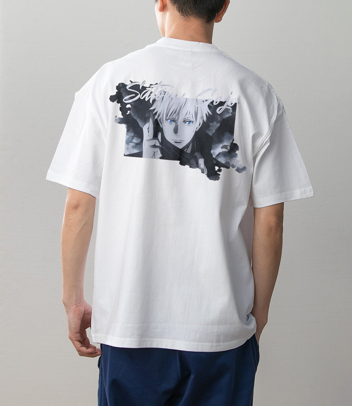 Street Fashion Model - 呪術廻戦 26 夏五条悟 Tシャツメンズアニメプリントカジュアルオーバーサイズストリートウェア Tシャツファッション純綿 Tシャツ