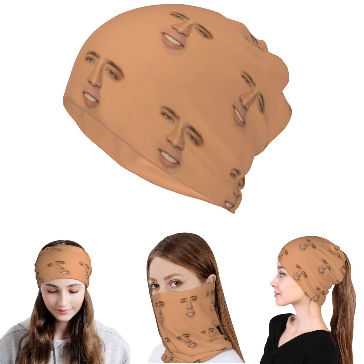Balaclava Face Mask - ニコラス・ケイジ フルフェイスバンダナ ネックカバー ラップマスク スカーフ 多機能