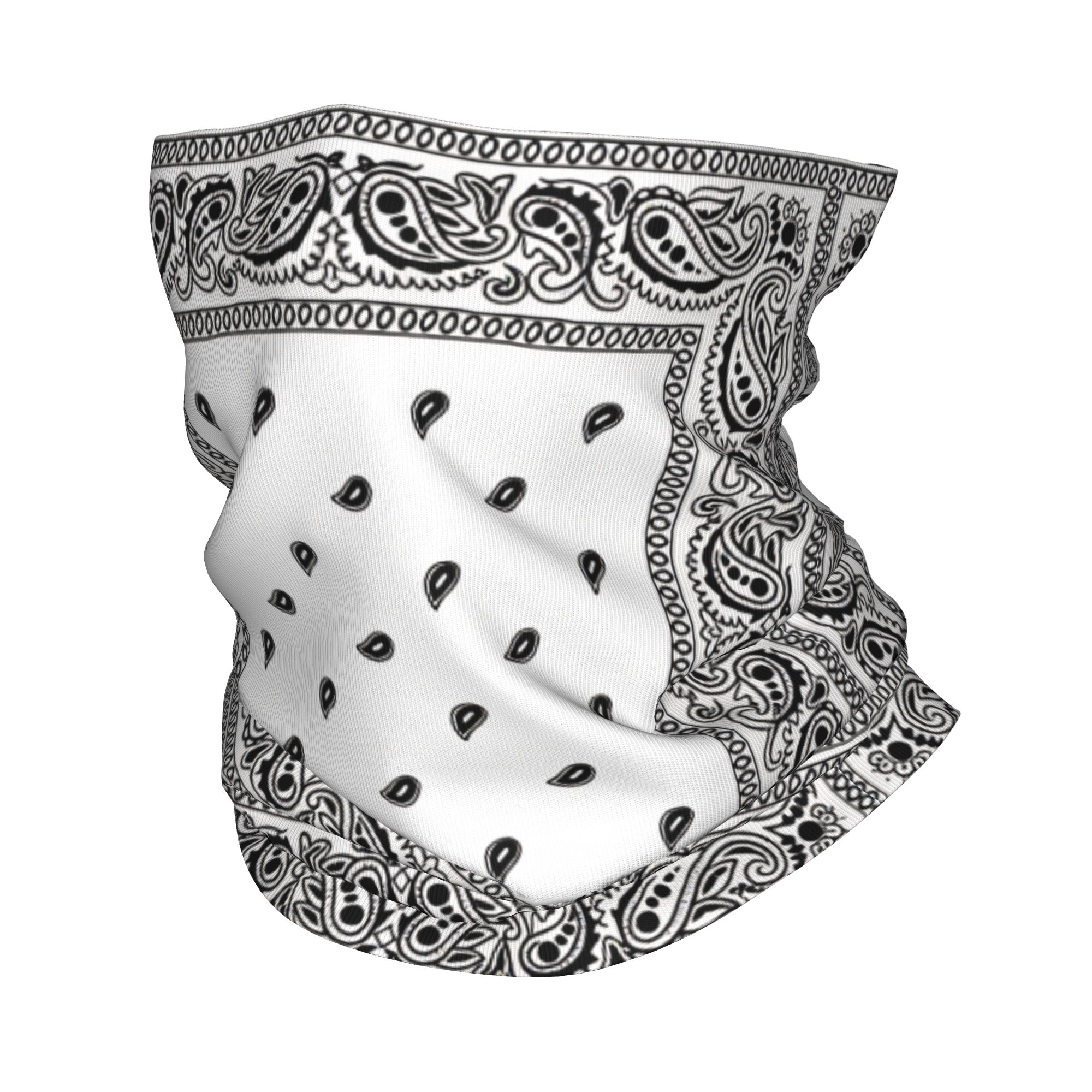 Balaclava Face Mask - アウトドアスポーツバラクラバブラックホワイトペイズリーボーダー自転車マスクソフトオートバイフェイスマスクy2kクールUV保護ネックゲイター