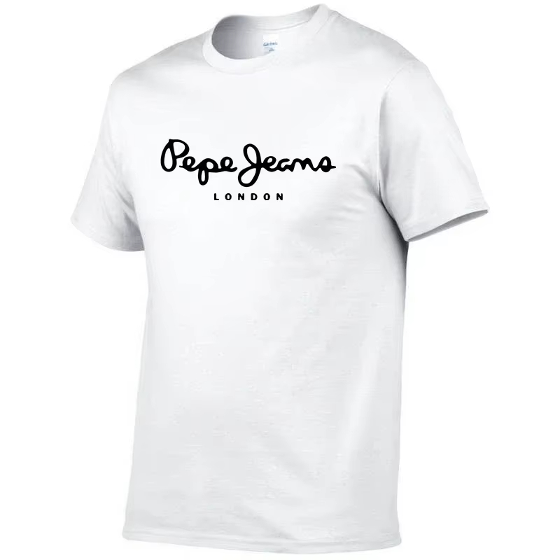 Street Fashion In London - 2026年新作 ペペジーンズ ロンドンロゴTシャツ、夏用メンズ半袖トレンドファッションピュアコットントップ、ストリートスタイルTシャツ