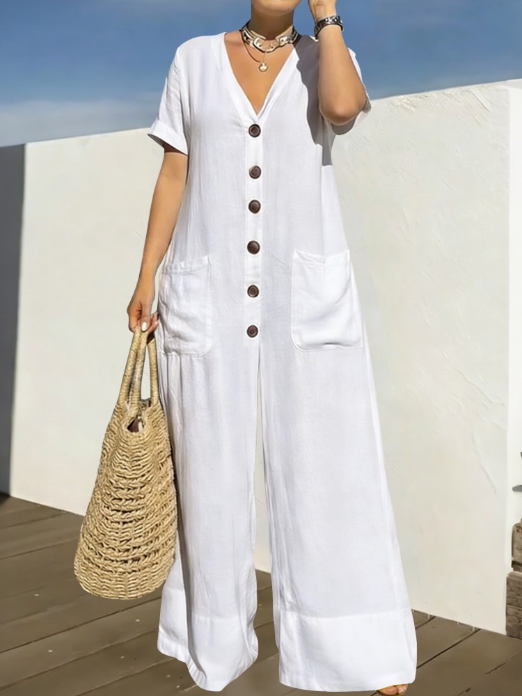 Street Fashion News - プラスサイズ女性服ジャンプスーツ夏服ブルーアーバンレジャーボディスーツ新作2026ワイドレッグジャンプスーツ卸売ドロップシッピング
