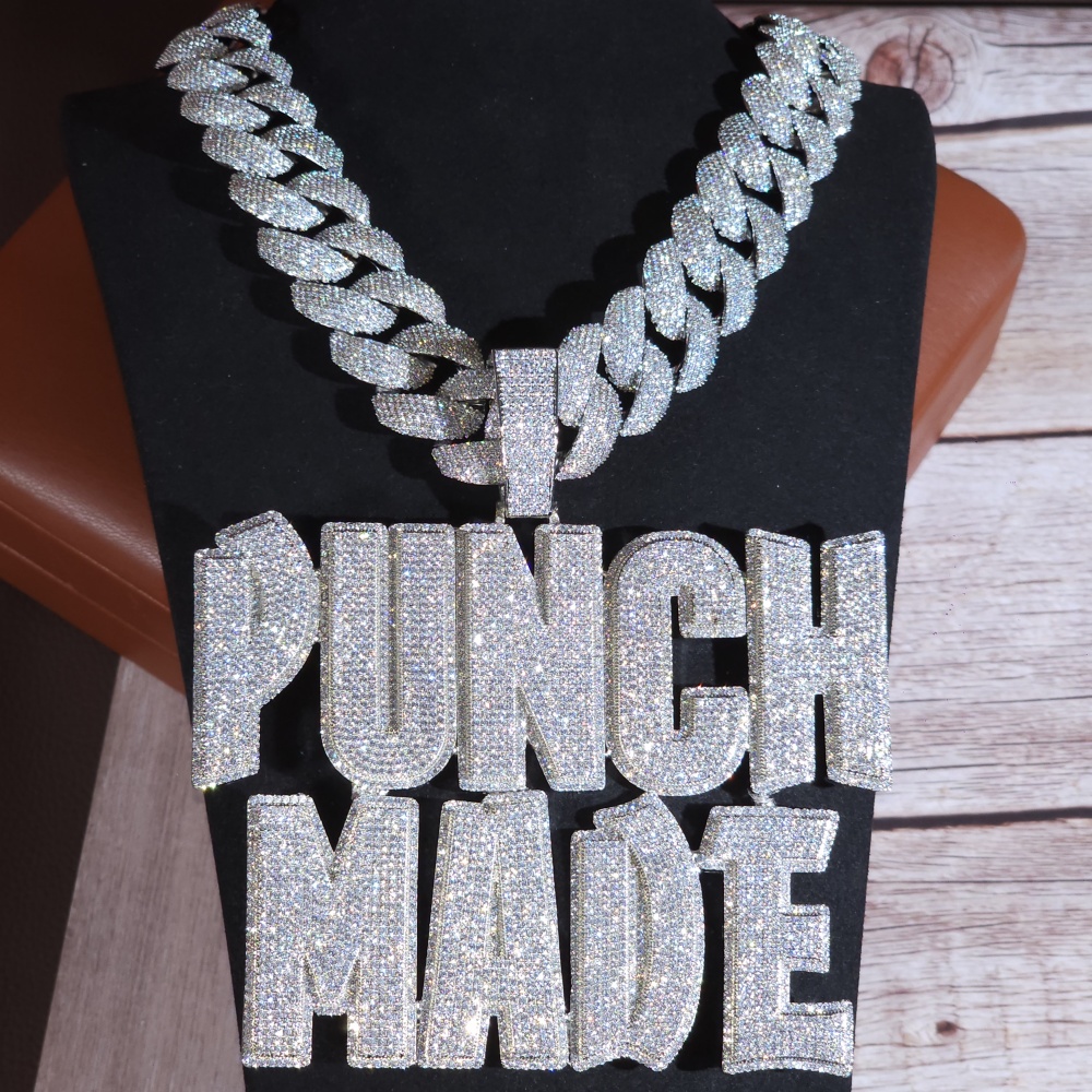 Street Fashion Name - ICEC カスタム ヒップホップ ネームペンダント アイスアウト CZストーン