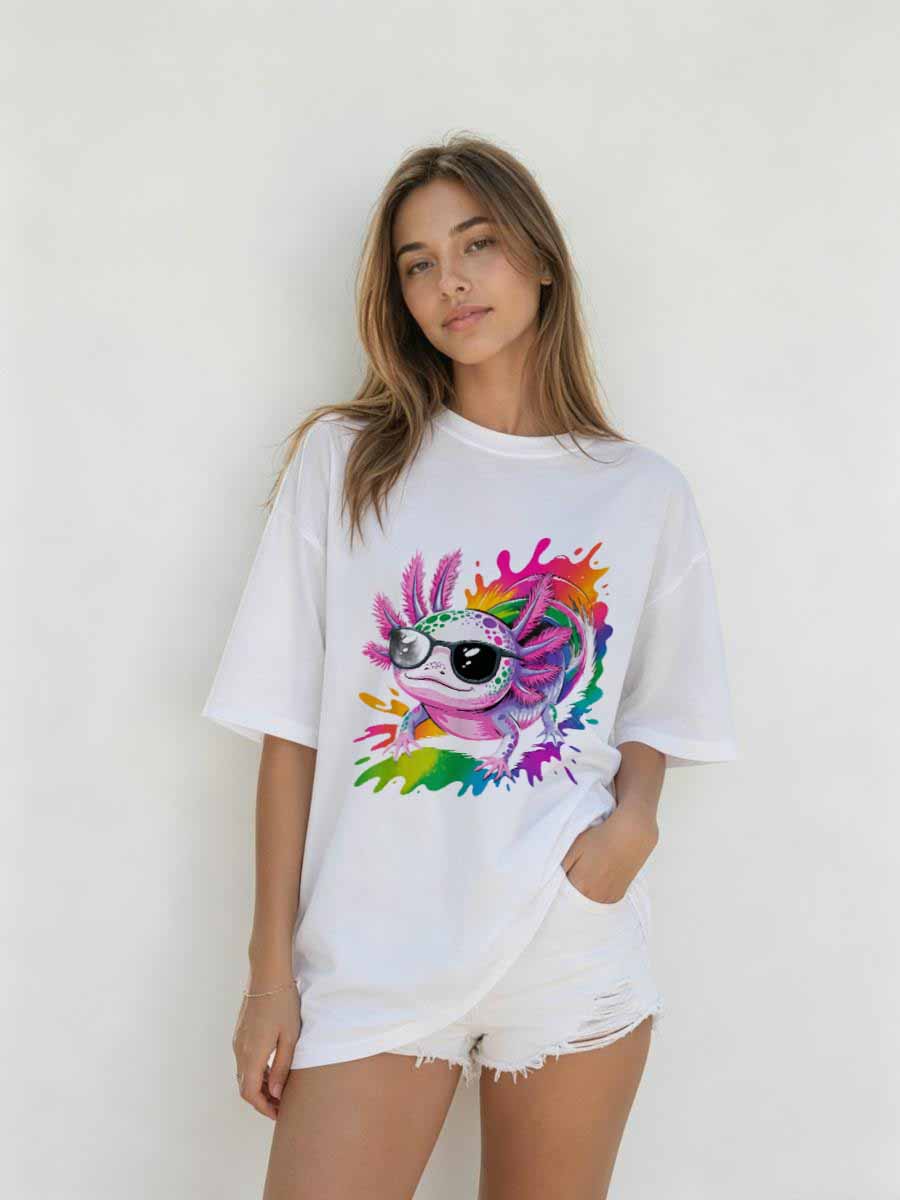 Street Fashion Events - Tシャツ 冬用 厚手のコットン生地 テクスチャード加工 ナイトクラブ 女性