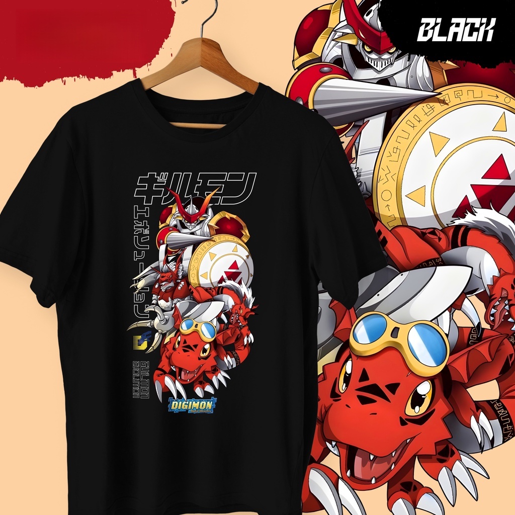 Street Fashion Evolution - アニメデジモンギルモン進化プリントコットン Tシャツ夏の男性と女性の原宿服ファッションカジュアルストリート Tシャツ