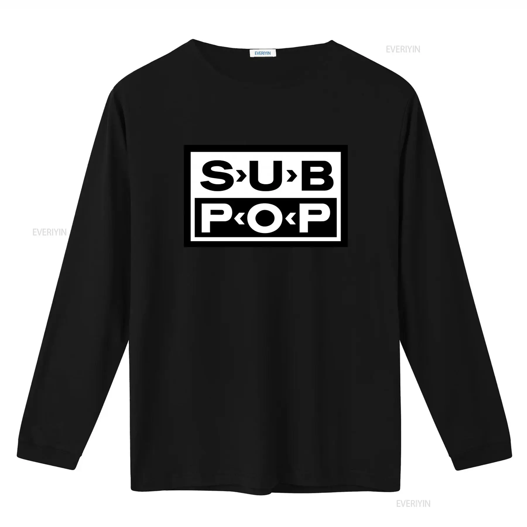 サブポップロゴTシャツ ブラック ホワイトプリント レトロス - Street Fashion Mood のレビューと価格