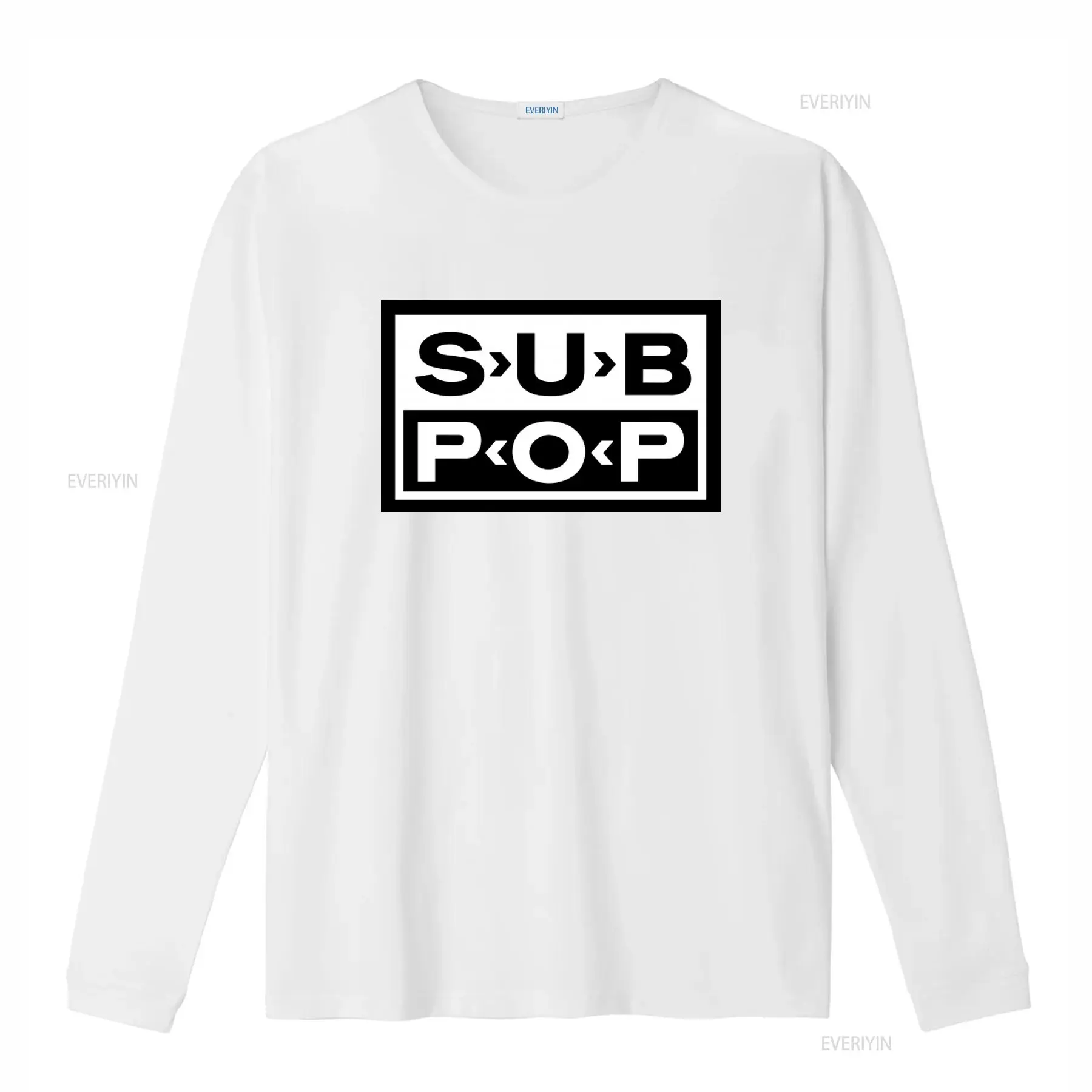 サブポップロゴTシャツ ブラック ホワイトプリント レトロス - Street Fashion Mood のレビューと価格