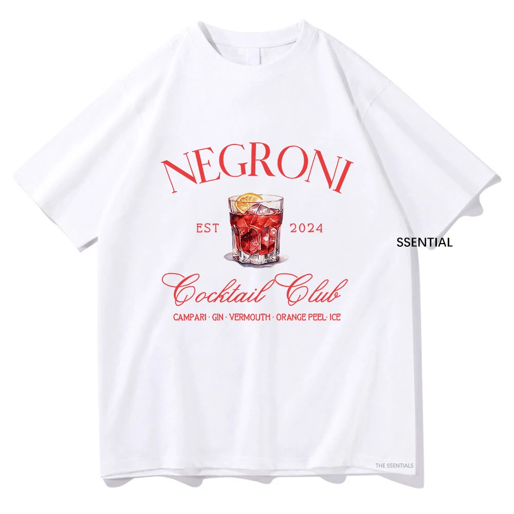 Negroni-男性と女性のためのユニセックスコットンTシャ - Street Fashion Mood のレビューと価格