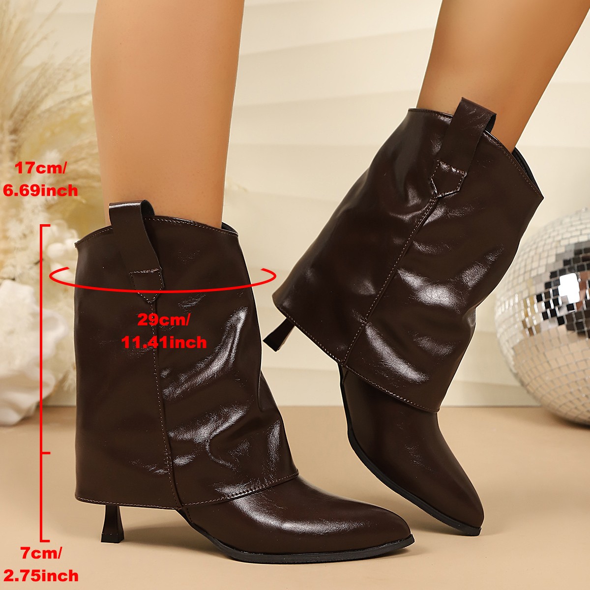 フランス風ヴィンテージポインテッドトゥスティレットショートブ - Street Fashion Vintage のレビューと価格