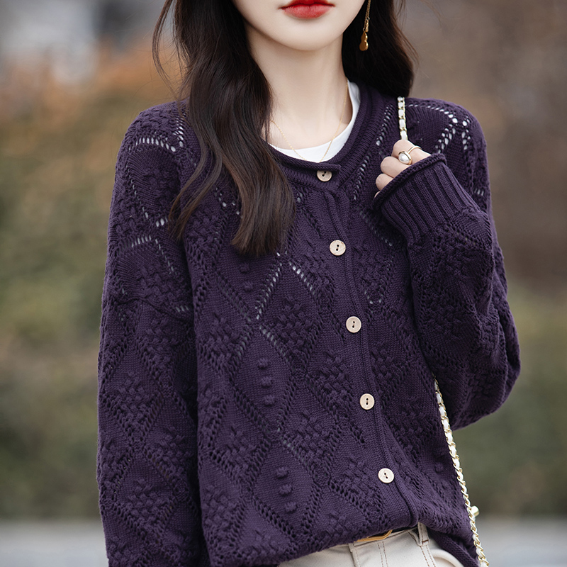 2024年ファッションモデル女性ニットウェア100%コットン - Street Fashion Model のレビューと価格