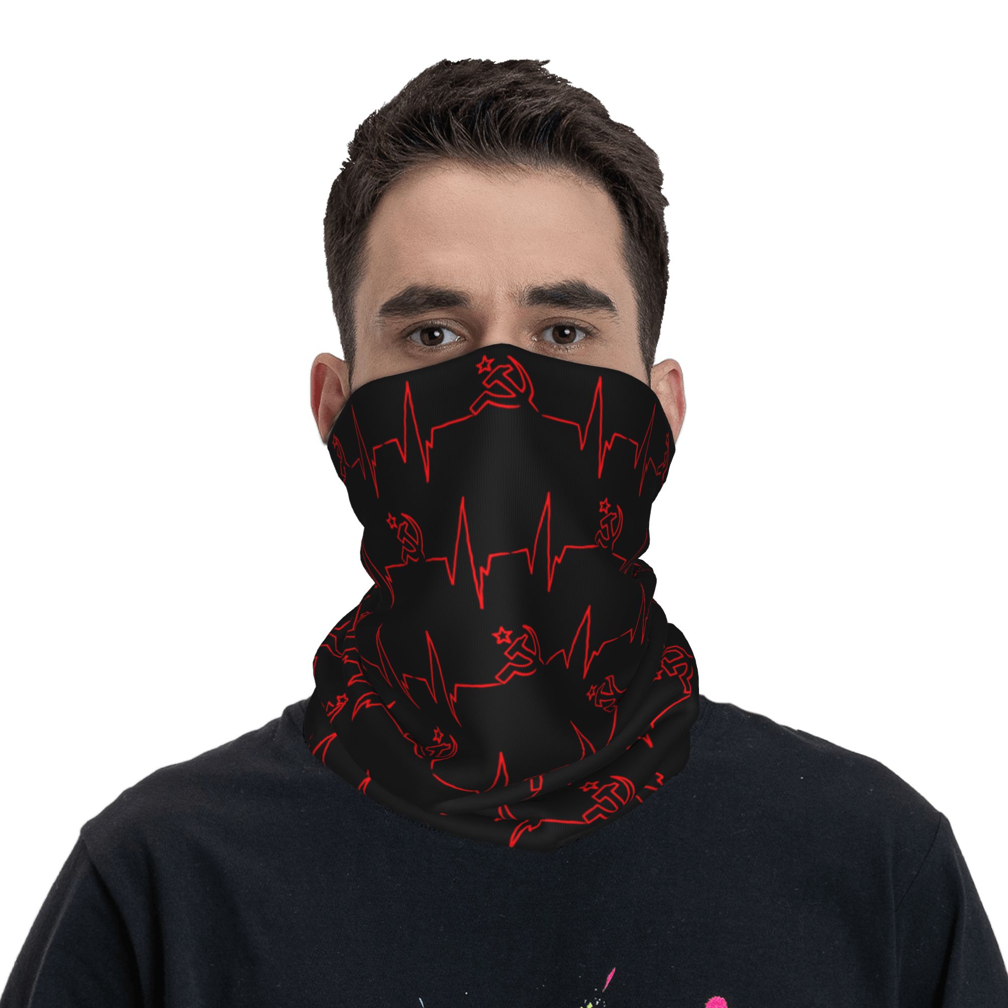 カスタムハートビートロシア国旗ロシアソ連バンダナネックゲイタ - Balaclava Face Mask のレビューと価格