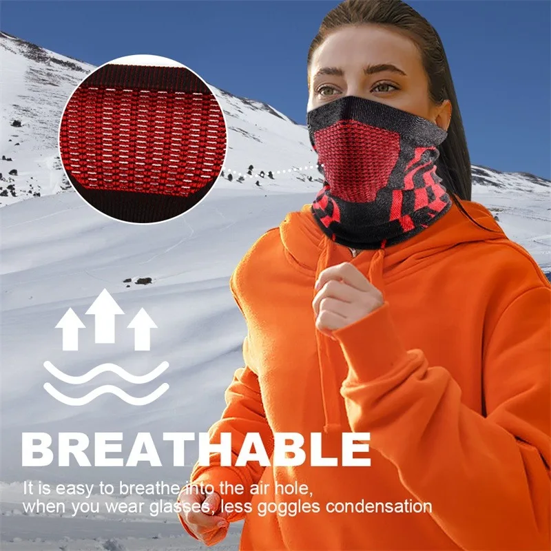 色冬通気性快適なサーマルニットスカーフフェイスカバーネックウ - Balaclava Face Mask のレビューと価格