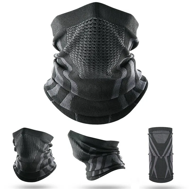色冬通気性快適なサーマルニットスカーフフェイスカバーネックウ - Balaclava Face Mask のレビューと価格