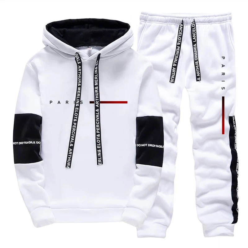 パリファッションパーカーストリートウェアメンズセットフード付 - Street Fashion For Man のレビューと価格