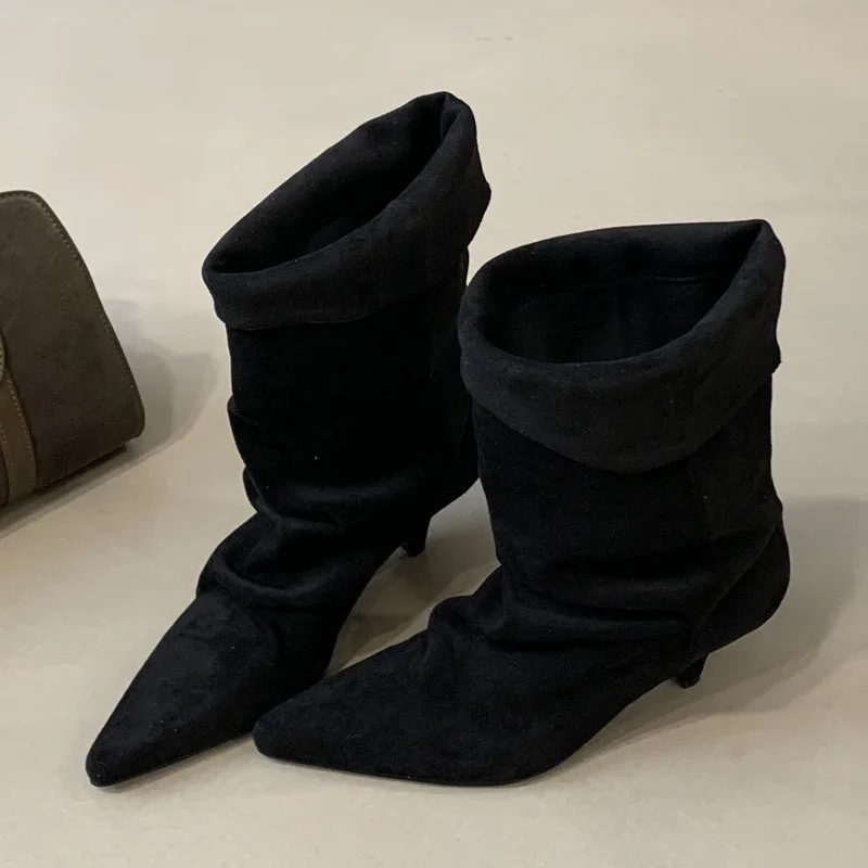 Aneikeh 冬ポインテッドトゥ薄型ローヒールヴィンテージ - Street Fashion Vintage のレビューと価格