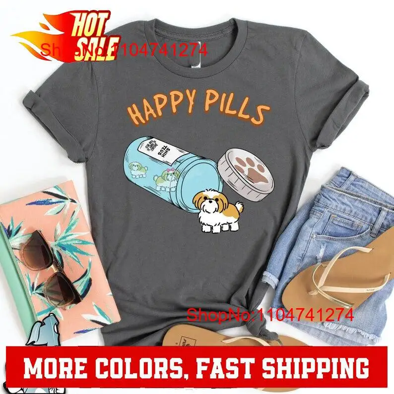 シーズーハッピーピル Tシャツ犬のペットオウンヴィンテージ洗 - Street Fashion Mood のレビューと価格