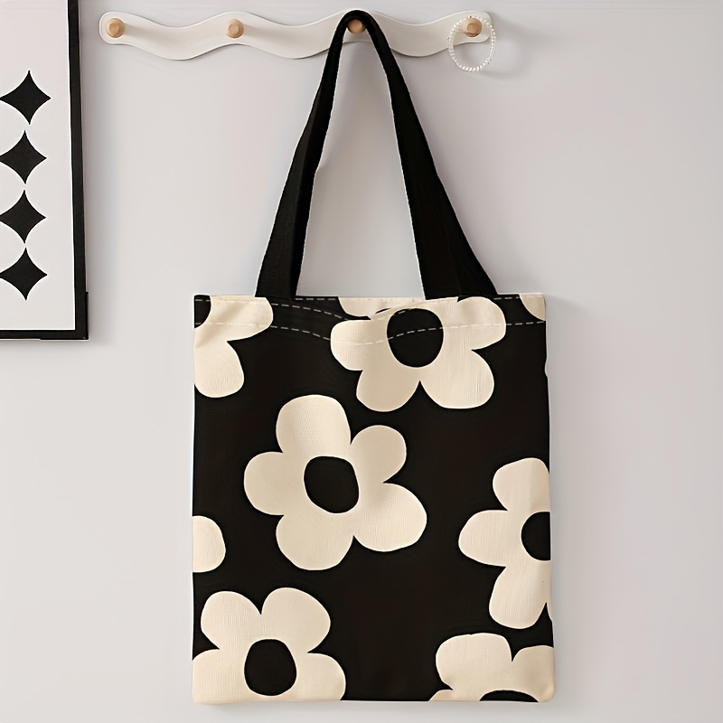 黄色の花柄プリントのトートバッグ、再利用可能なファッショナブ - Tote Bag Canvas Print のレビューと価格