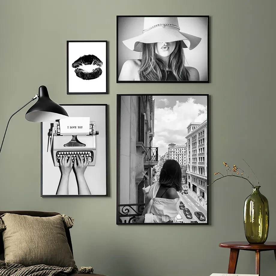 キャンバス絵画壁アートヨーロッパストリート写真風景写真白黒フ - Street Fashion Photographers のレビューと価格