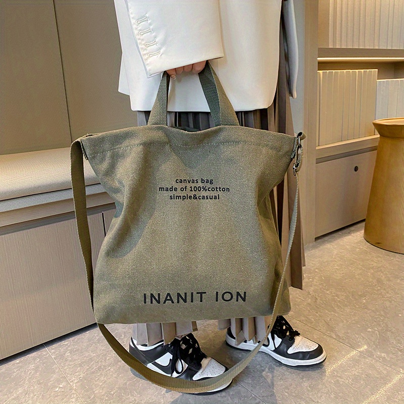 レタープリントが施されたおしゃれな日本製キャンバストートバッ - Tote Bag Canvas Print のレビューと価格