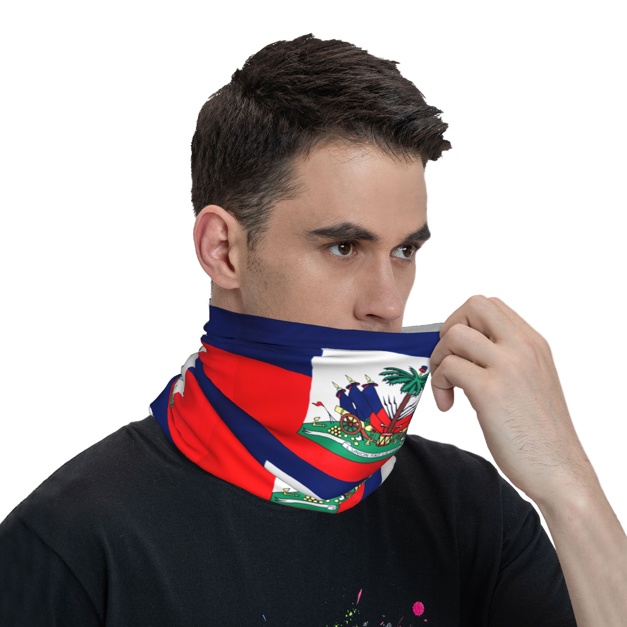 アウトドアスポーツバラクラバハイチ国旗自転車マスクソフトバイ - Balaclava Face Mask のレビューと価格