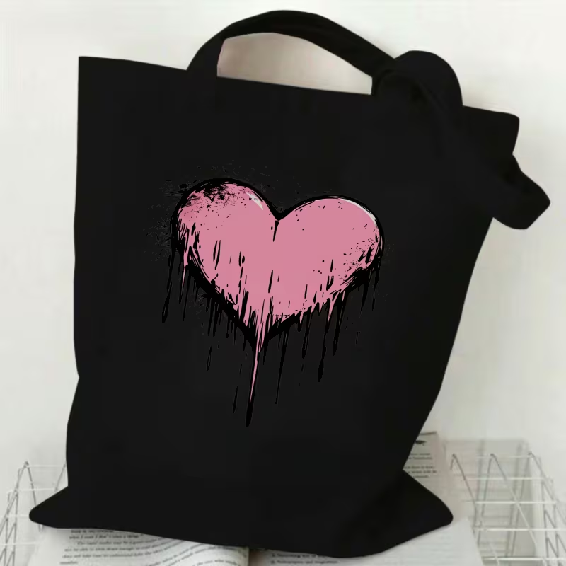 ヒョウ柄ハートラブレターキャンバストートバッグトレンディな再 - Tote Bag Canvas Print のレビューと価格