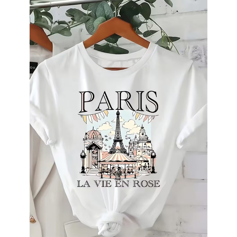 パリ フランス エッフェル塔 スケッチ グラフィック Tシャ - Street Fashion In Paris のレビューと価格