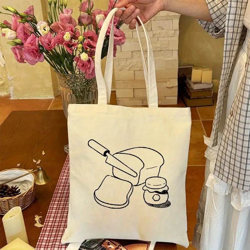 パンジャムラインアートキャンバストートバッグミニマリストフー - Tote Bag Canvas Print のレビューと価格