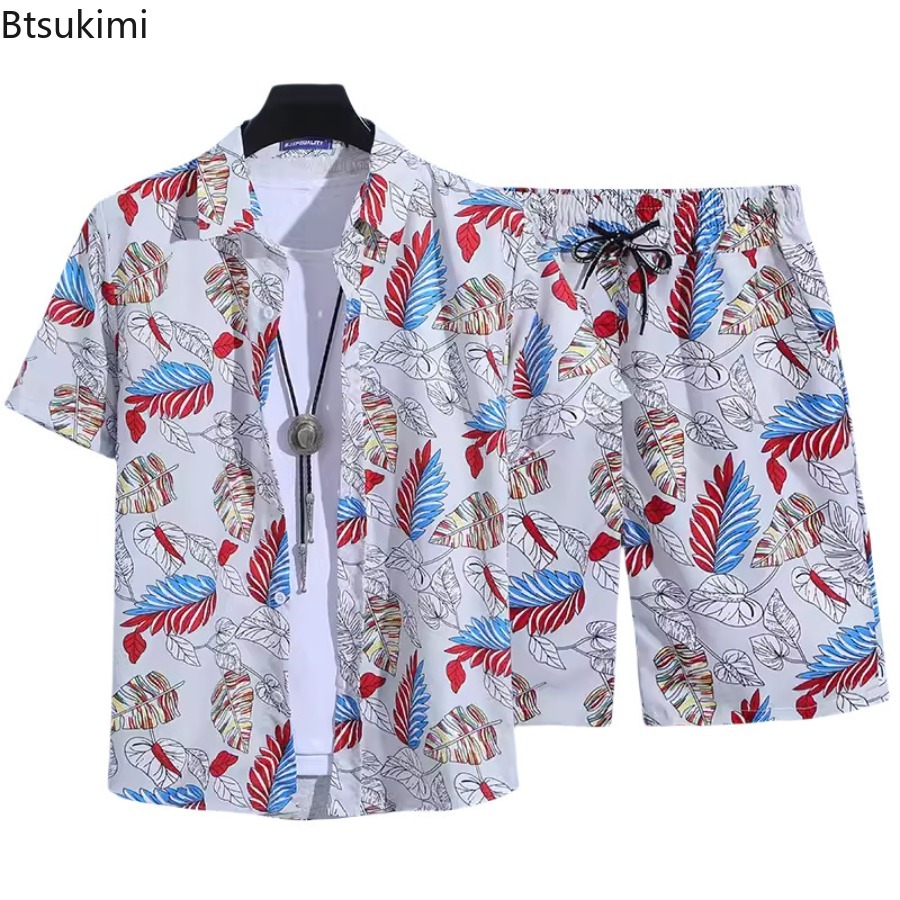 3Dプリントメンズ半袖シャツセット 夏ファッション カジュア - Street Fashion For Man のレビューと価格