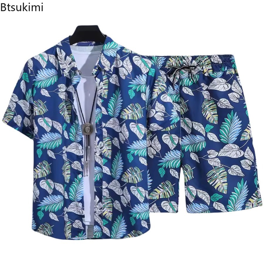 3Dプリントメンズ半袖シャツセット 夏ファッション カジュア - Street Fashion For Man のレビューと価格