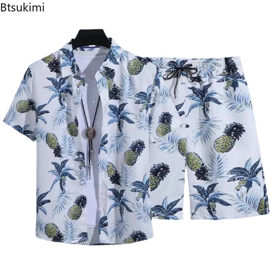3Dプリントメンズ半袖シャツセット 夏ファッション カジュア - Street Fashion For Man のレビューと価格