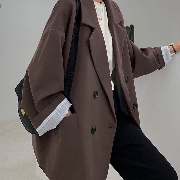 ヴィンテージブラウンブレザー レディース エレガント オフィ - Street Fashion Official のレビューと価格