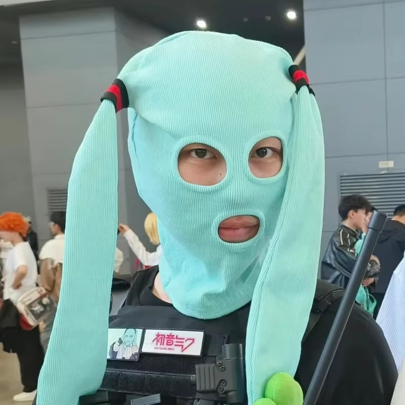 熱い販売初音ミク目出し帽マスクソフト通気性生地アニメテーマフ - Street Fashion Model のレビューと価格