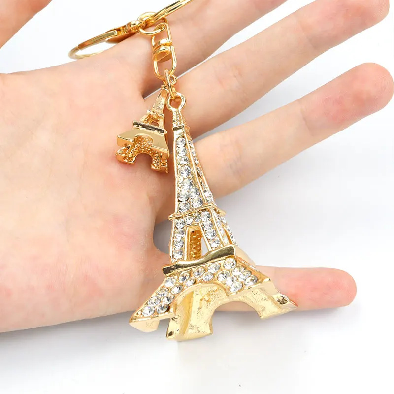 洗練されたエッフェル塔スタイリングラインストーンキーホルダー - Street Fashion In Paris のレビューと価格