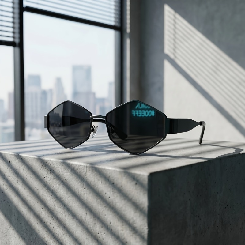 メタルレトロ六角形の幾何学模様のフレームメガネは、ファッショ - Street Fashion Photographers のレビューと価格