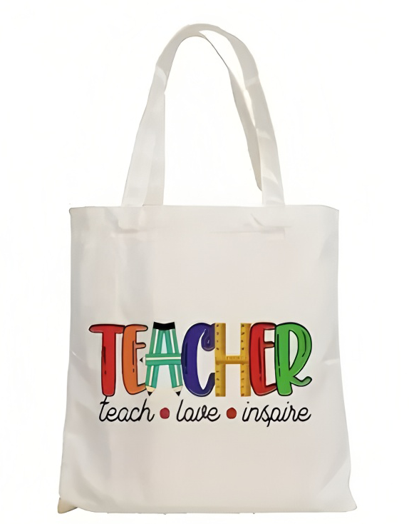 カラーブロック教師用レターバッグ、学用品付き、ひまわりプリン - Tote Bag Canvas Print のレビューと価格
