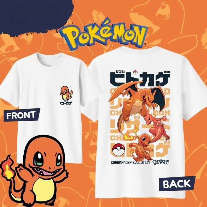 アニメポケモンポニータ進化プリントコットン Tシャツ夏の男性 - Street Fashion Evolution のレビューと価格