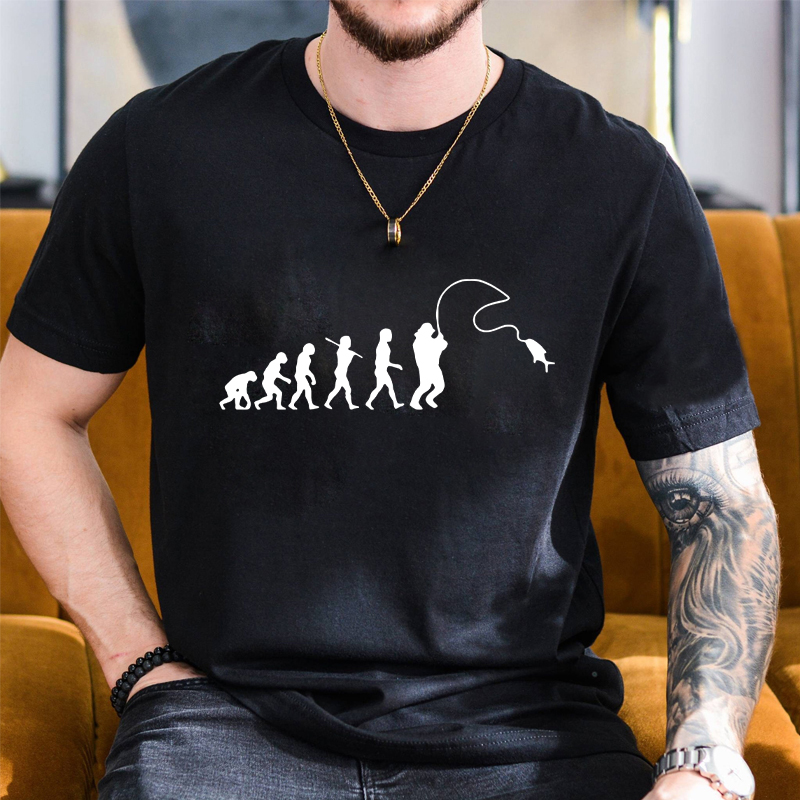 釣り進化プリント Tシャツおかしい釣り恋人メンズ半袖ルーズ特 - Street Fashion Evolution のレビューと価格