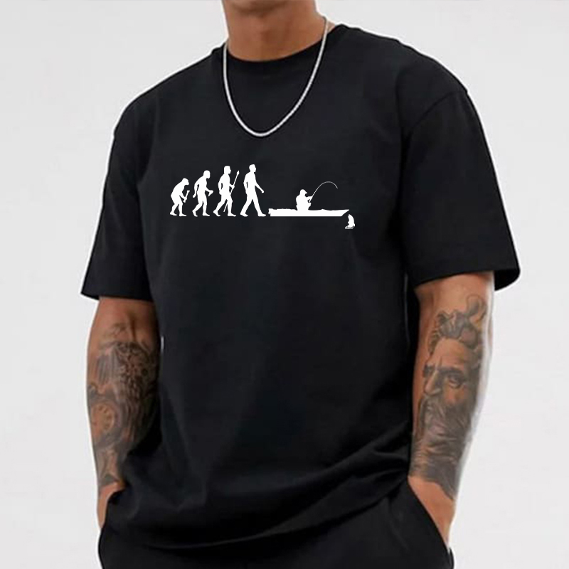 釣り進化プリント Tシャツおかしい釣り恋人メンズ半袖ルーズ特 - Street Fashion Evolution のレビューと価格